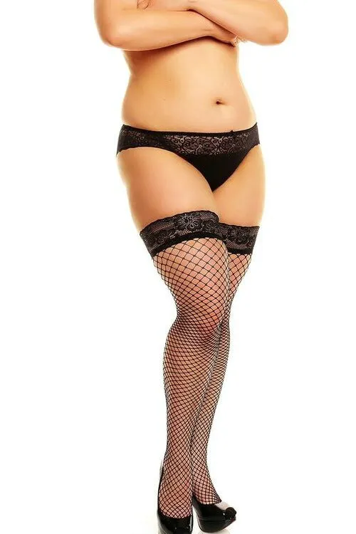 Glamory Hot Lace Fishnet Pins ~ Sexy Plus Size Glamory Hoisery