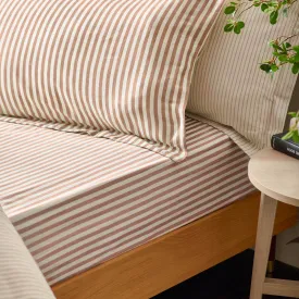 Hebden Striped Fitted Sheet Pecan