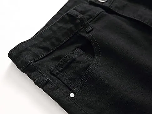 JE&NS Men's Ripped Jeans, Slim Fit Straight Leg, Denim Jeans Pants for Men