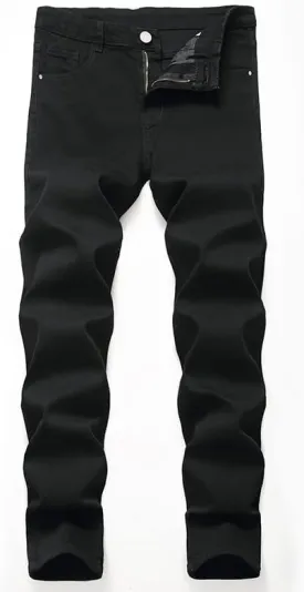 JE&NS Men's Ripped Jeans, Slim Fit Straight Leg, Denim Jeans Pants for Men