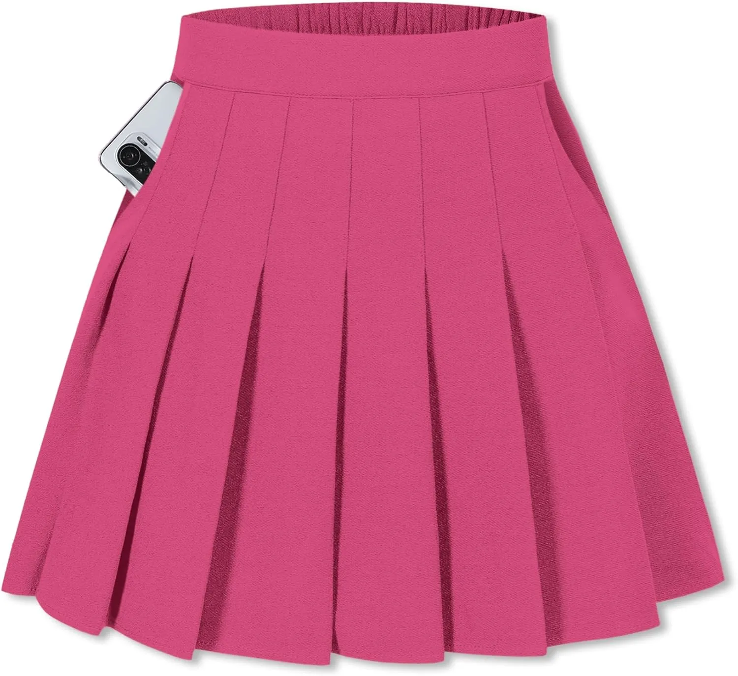 Joe Wenko Girls Women's Pleated Skirt, High Waist School Uniform A-Line Short Skirt