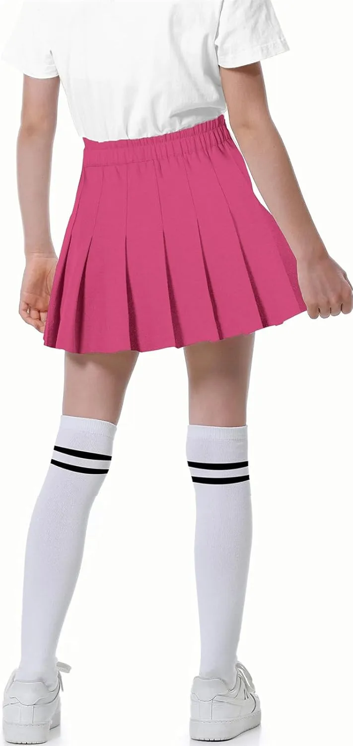Joe Wenko Girls Women's Pleated Skirt, High Waist School Uniform A-Line Short Skirt