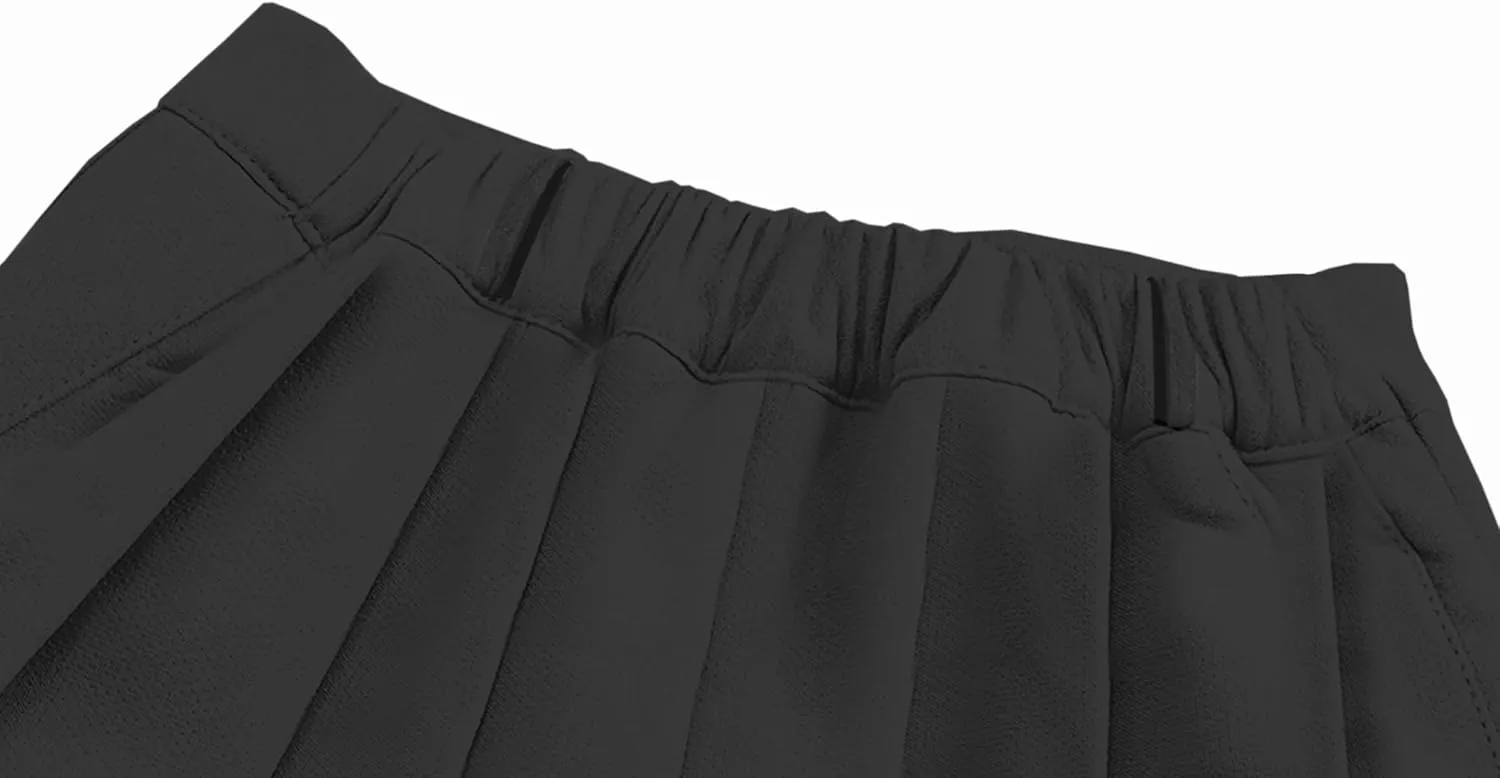 Joe Wenko Womens Mini Pleated Skirts Sexy Club Y2k High Waist Tennis Skater A-line Skirt