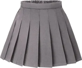 KEREDA Girls Pleated Mini Skirt High Waist Tennis School Uniform Skirts 4-14 Years