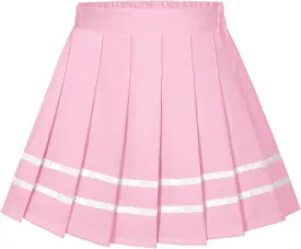 KEREDA Girls Pleated Mini Skirt High Waist Tennis School Uniform Skirts 4-14 Years