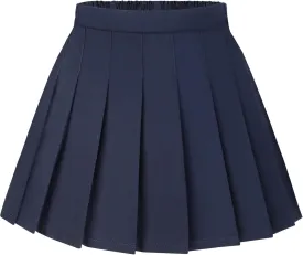 KEREDA Girls Pleated Mini Skirt High Waist Tennis School Uniform Skirts 4-14 Years