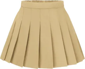 KEREDA Girls Pleated Mini Skirt High Waist Tennis School Uniform Skirts 4-14 Years