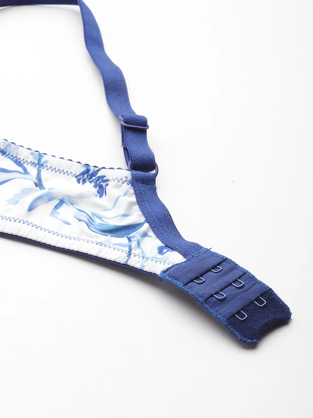 Leading Lady Women's Printed Lightly Padded Women T-Shirt Bra Blue BRA-4071-1