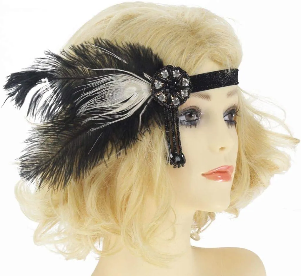 Letter Love Womens Vintage Lace Fringed Gatsby 1920s Cocktail Dress with 20s Accessories Set
