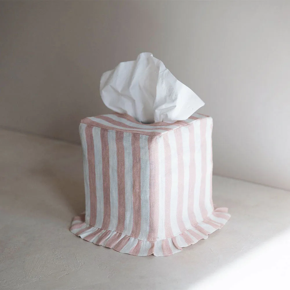 Linen Tissue Cover - Blush Stripe