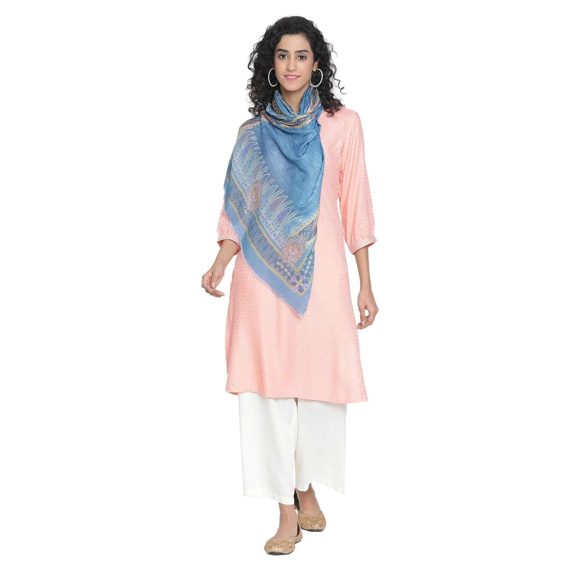 Mallika: Silk Modal Safari Bloom Printed Stole