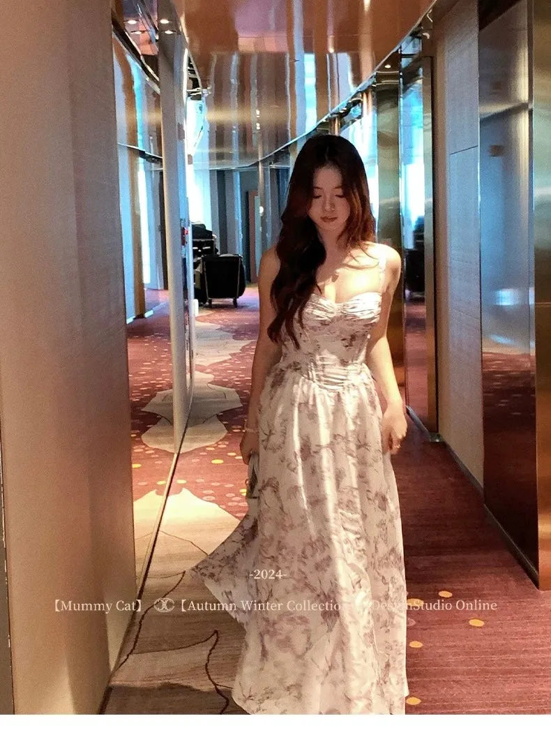 [Mummy Cat] Toile de Jouy Princess Floral Dress Gown