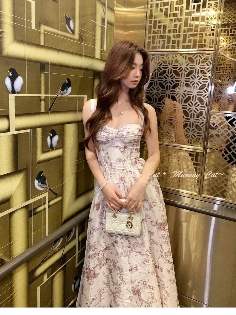 [Mummy Cat] Toile de Jouy Princess Floral Dress Gown