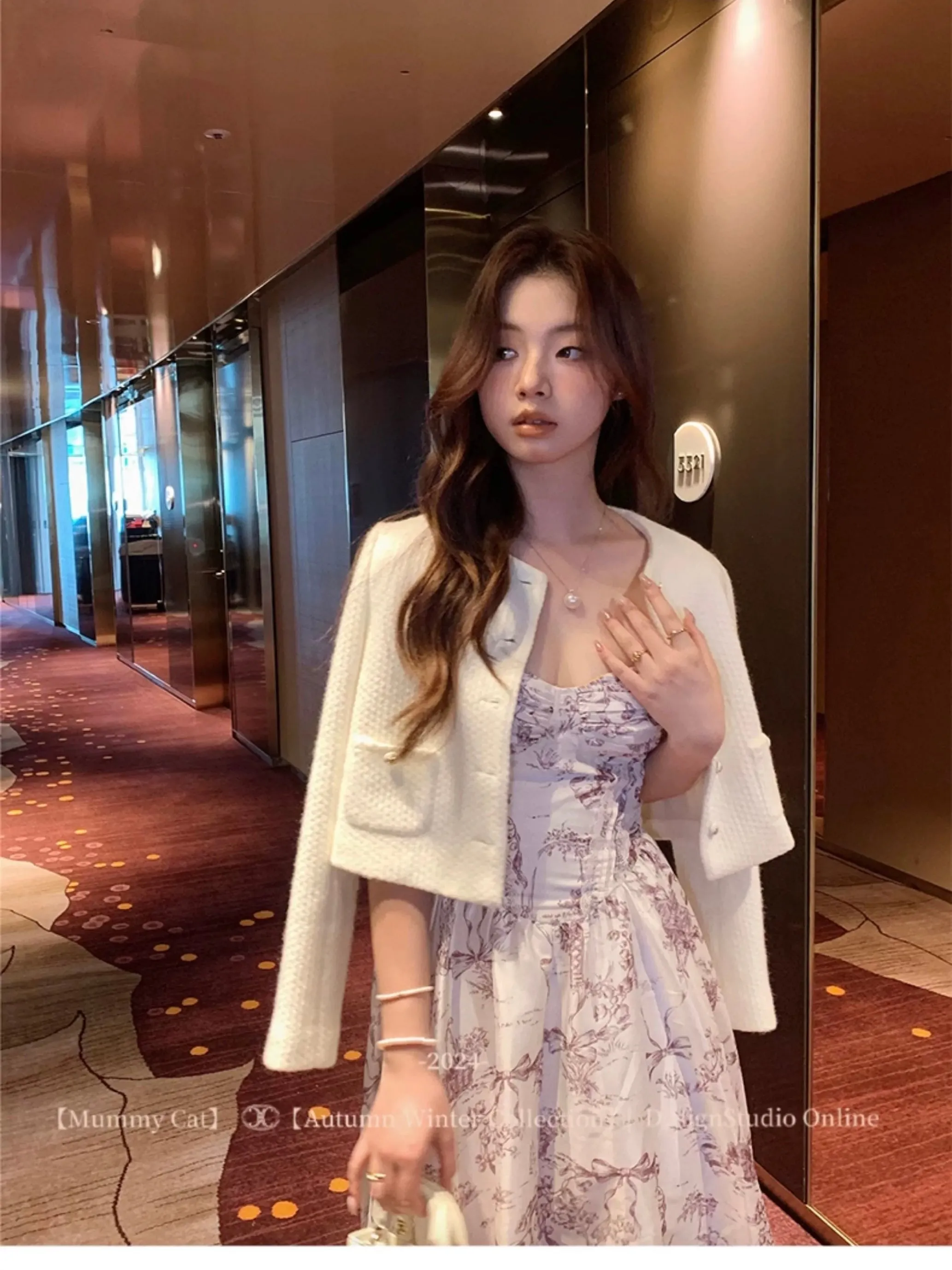 [Mummy Cat] Toile de Jouy Princess Floral Dress Gown