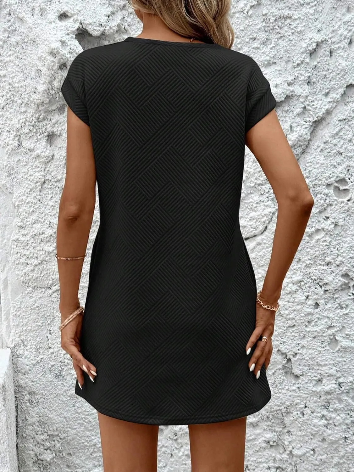 OCSTRADE Womens Summer Shift Dresses Casual Textured Short Sleeve T Shirt Dress Trendy Girls 2025 Vacation Going Out Outfits