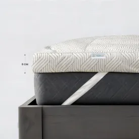 Off-White And Black Geometric Mattress Topper with 2 Pillow Cover - Queen Size 90x200 8cm