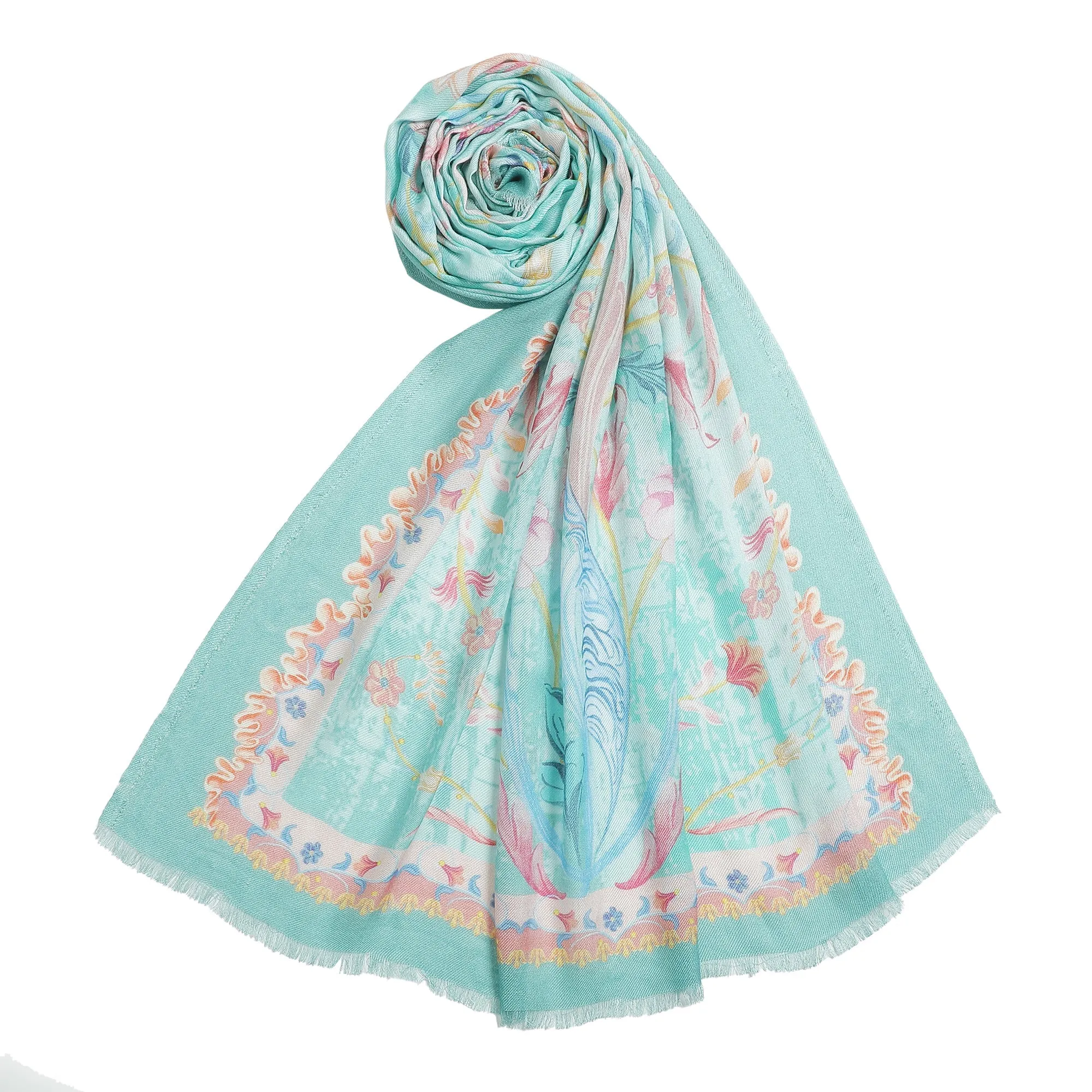 Raahi: Bliss Silk Modal Botanic Whispers Printed Stole