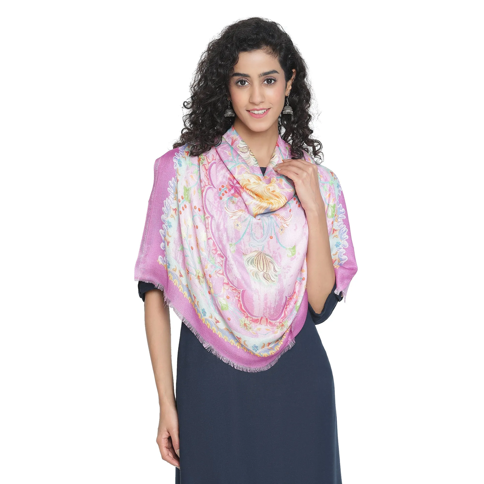 Raahi: Bliss Silk Modal Botanic Whispers Printed Stole