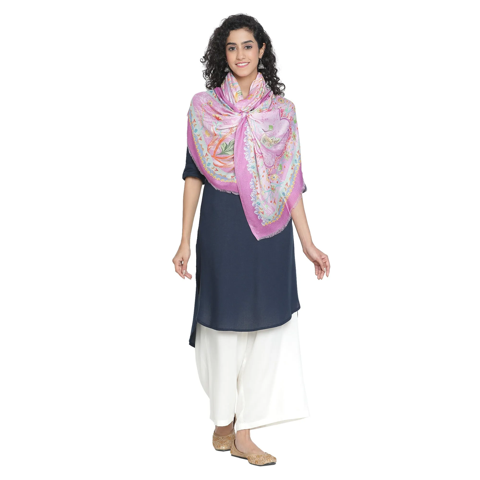 Raahi: Bliss Silk Modal Botanic Whispers Printed Stole