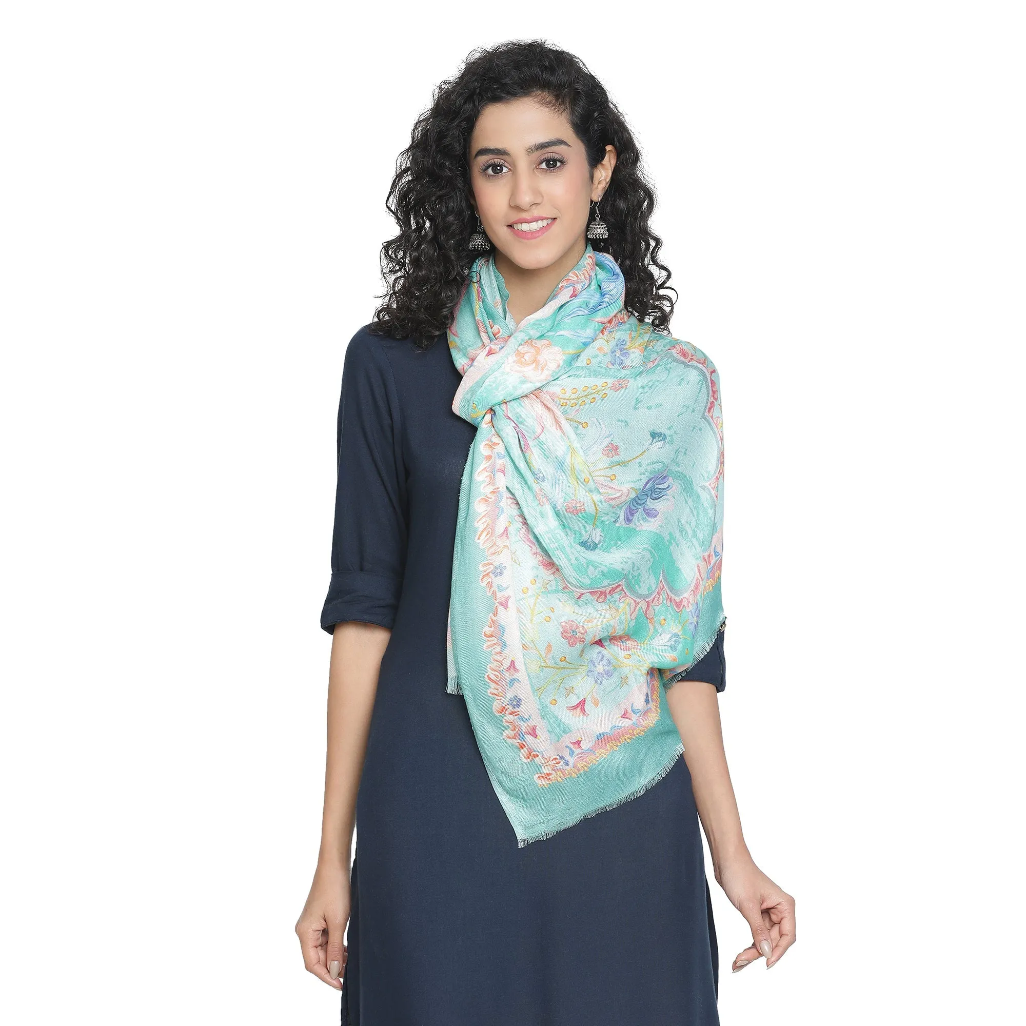 Raahi: Bliss Silk Modal Botanic Whispers Printed Stole