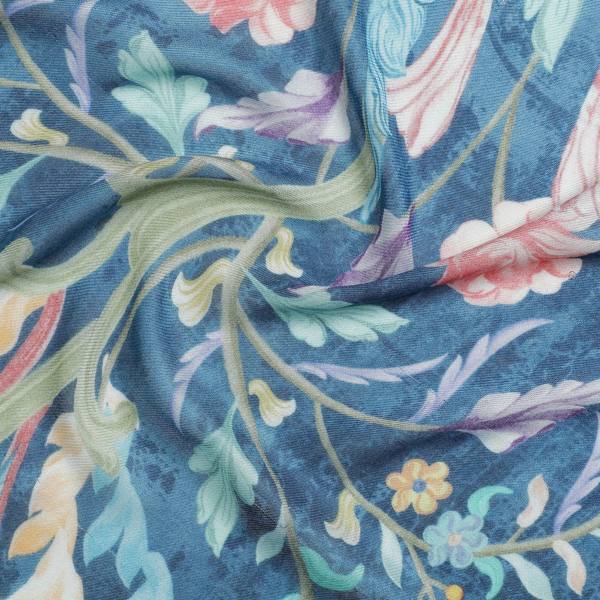 Raahi: Bliss Silk Modal Botanic Whispers Printed Stole