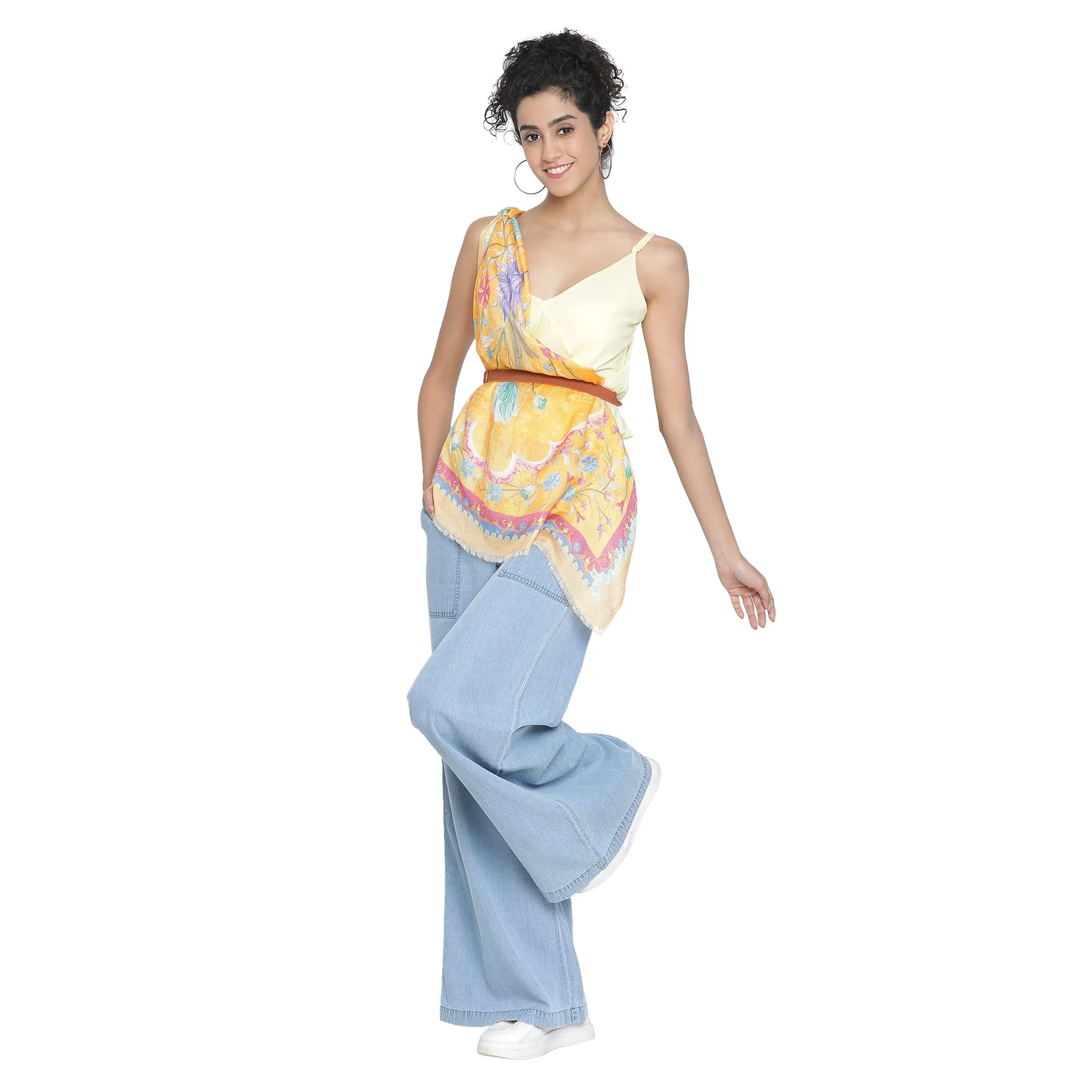 Raahi: Bliss Silk Modal Botanic Whispers Printed Stole
