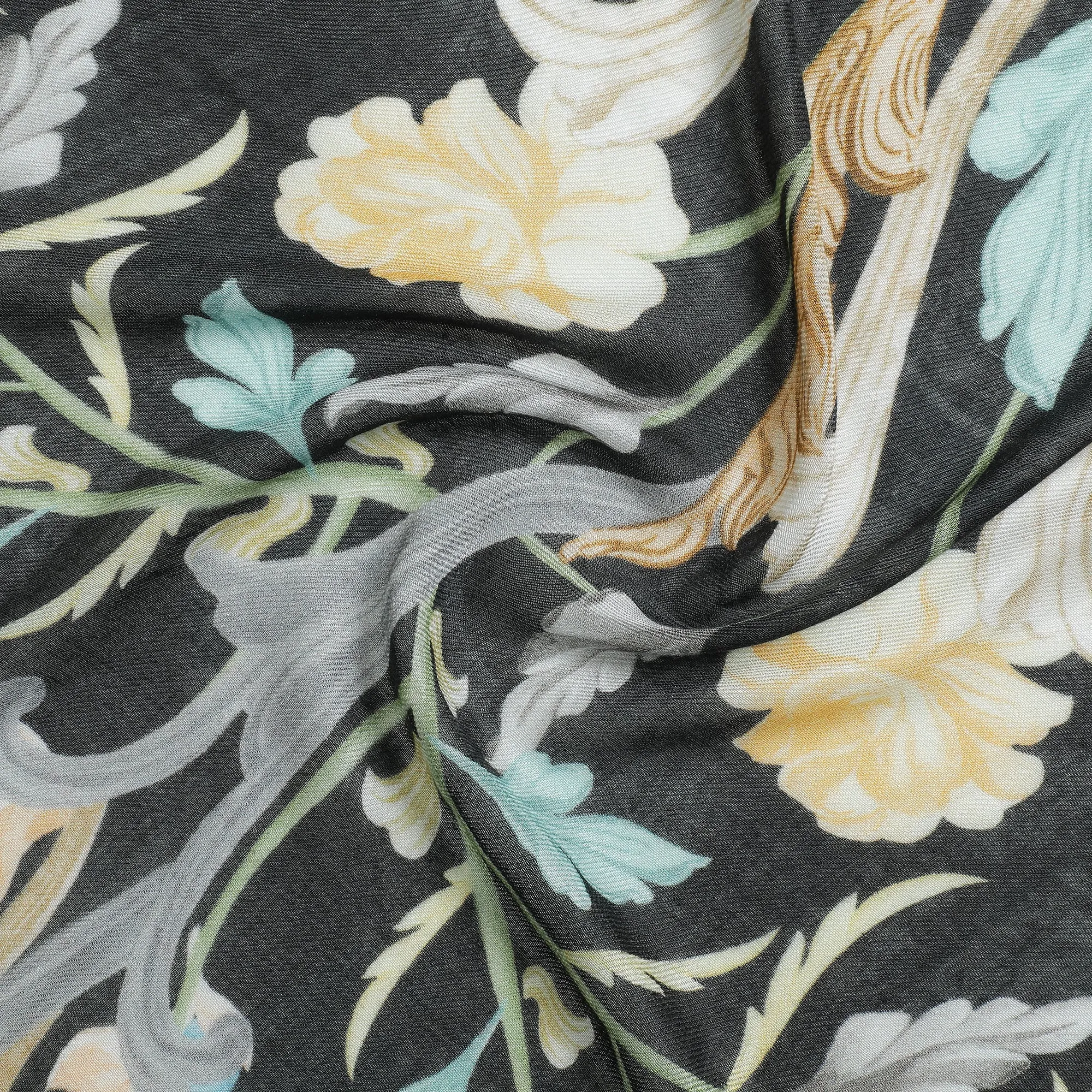 Raahi: Bliss Silk Modal Botanic Whispers Printed Stole