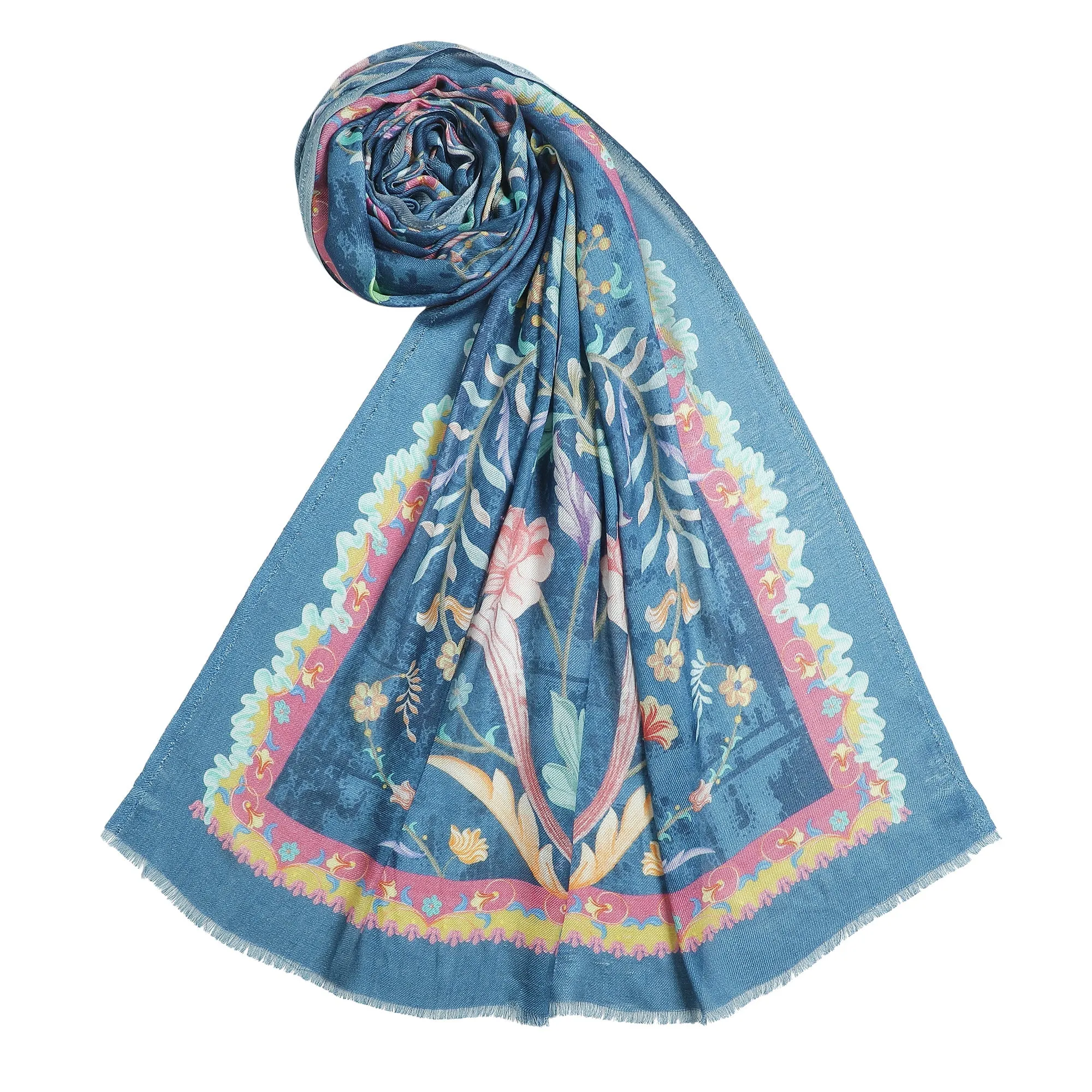 Raahi: Bliss Silk Modal Botanic Whispers Printed Stole