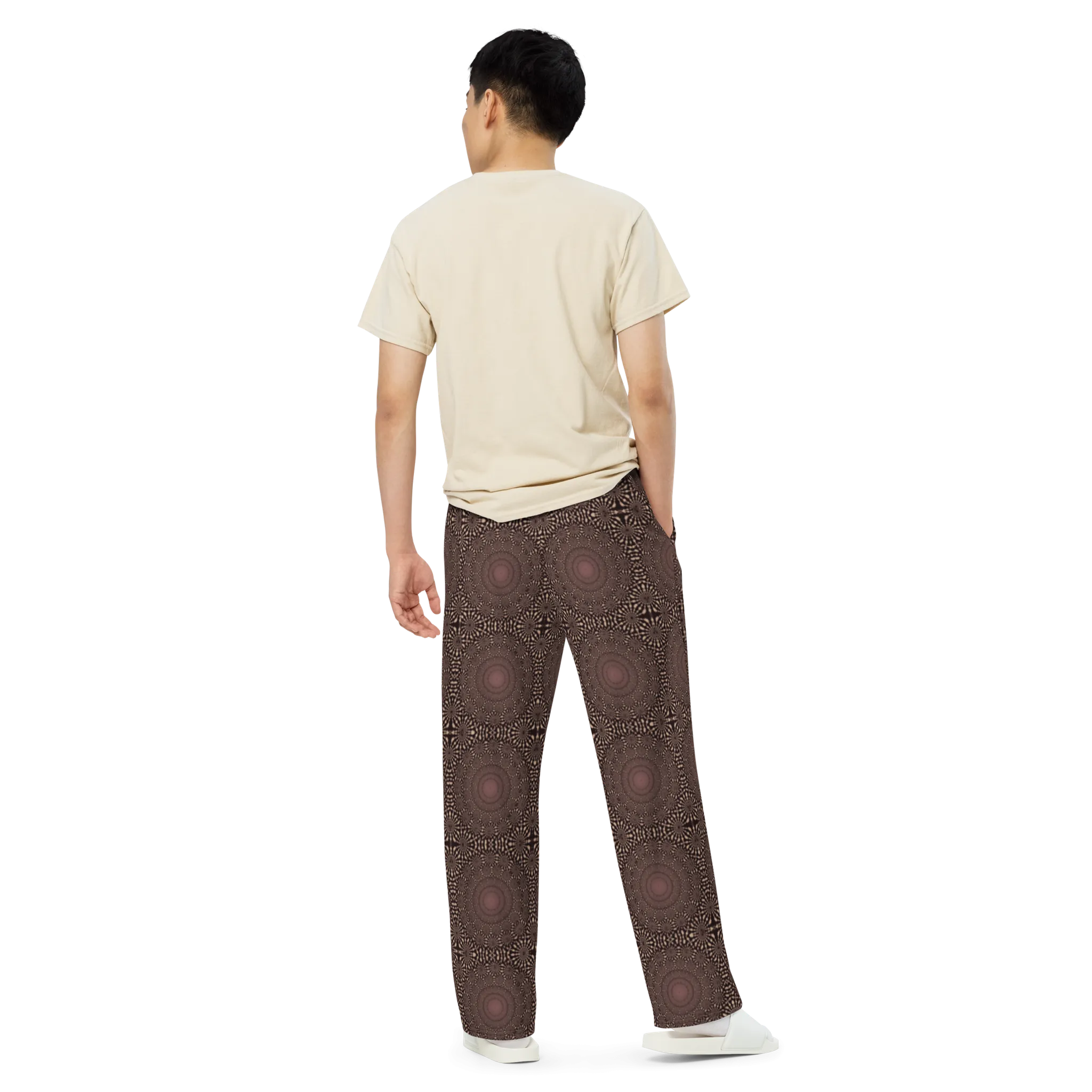 Recursia Desert Dream Men's Wide Leg Pants In Pink