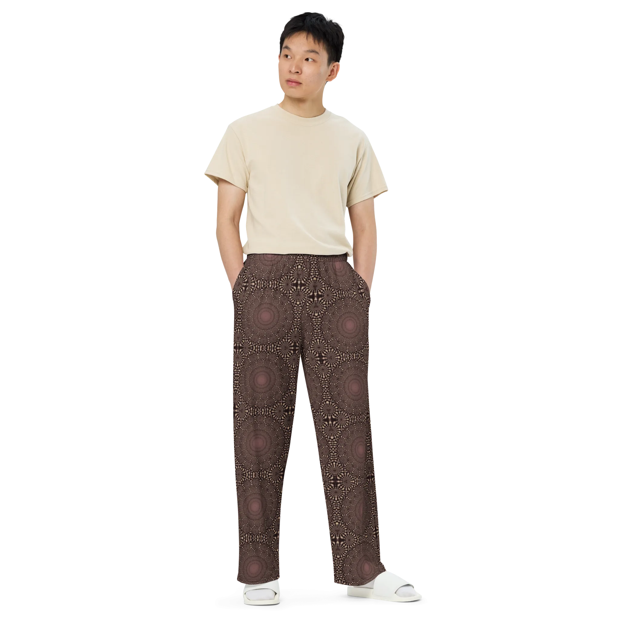 Recursia Desert Dream Men's Wide Leg Pants In Pink