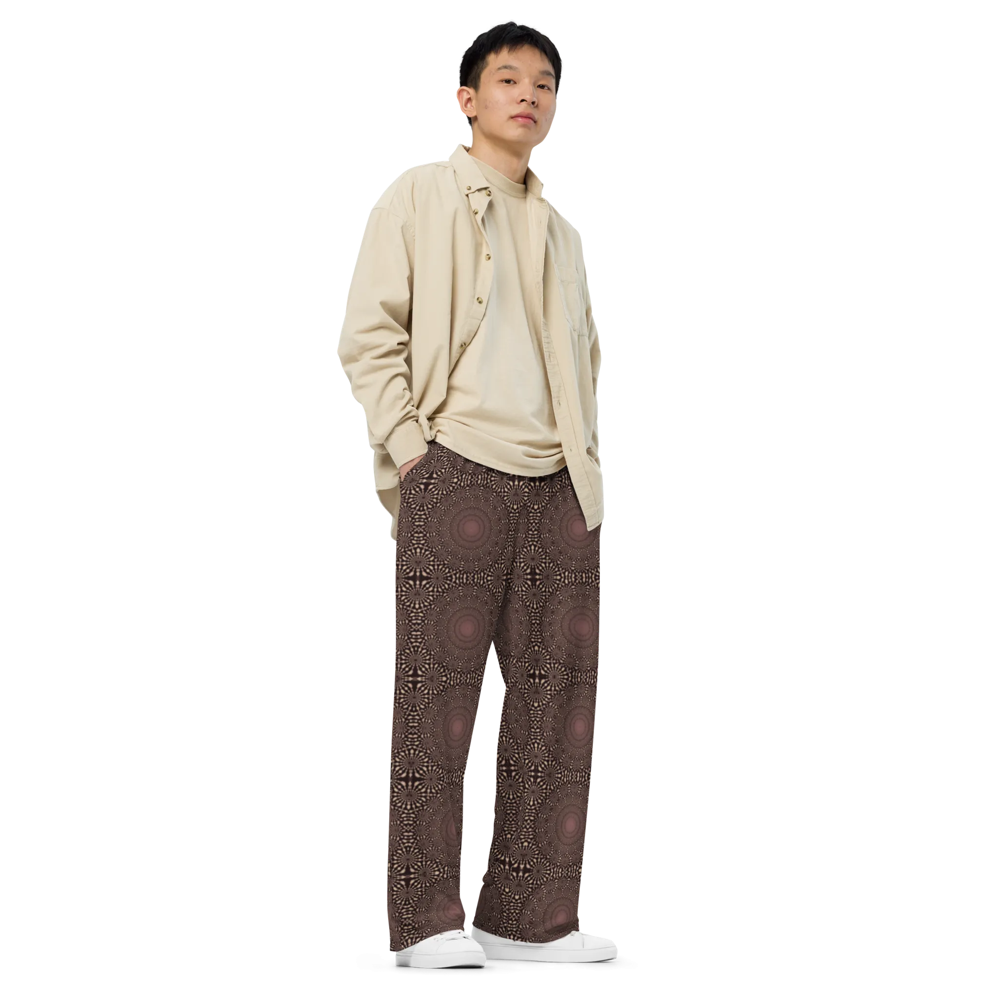 Recursia Desert Dream Men's Wide Leg Pants In Pink