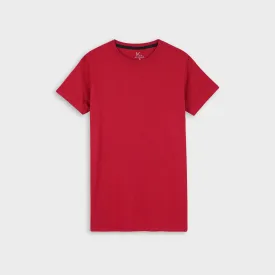 Red color basic tee for Women