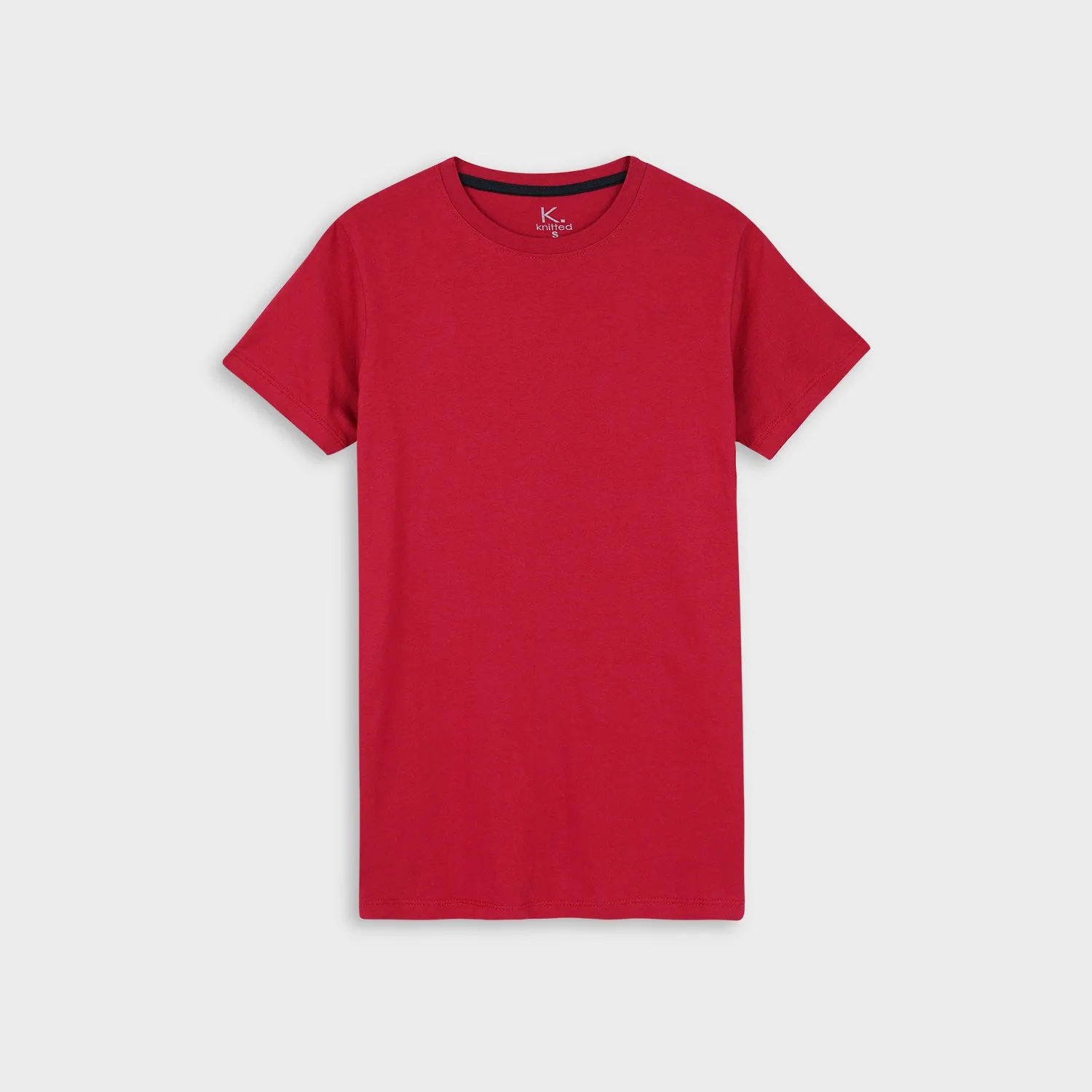 Red color basic tee for Women