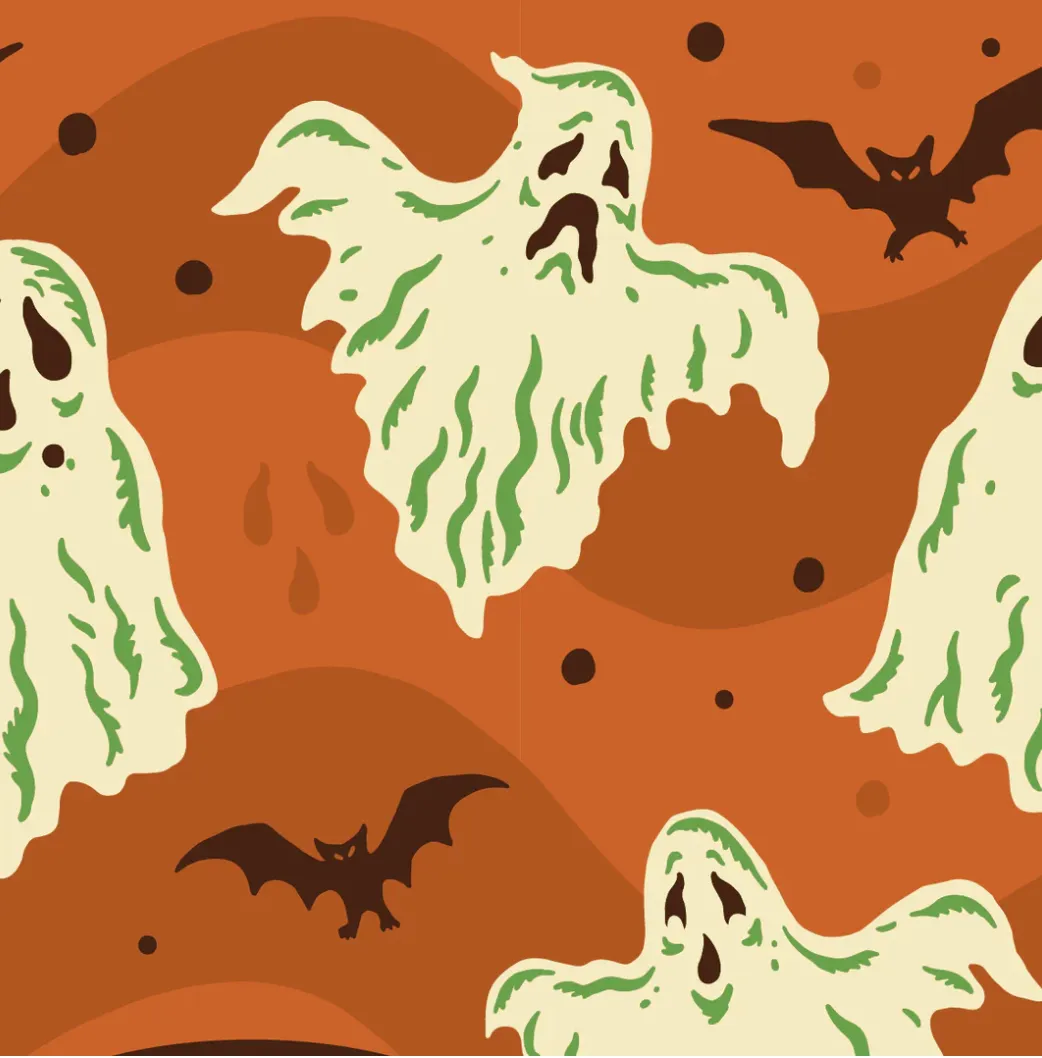 Retro Halloween Ghost Crew Socks