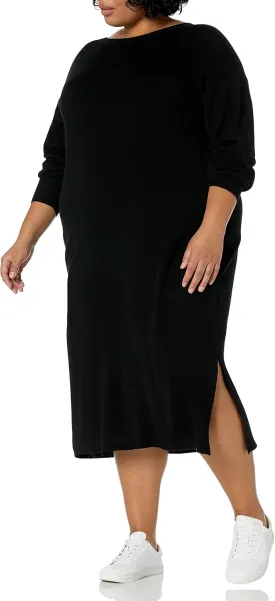 The Drop Women's Suki Rib Midi V-Back Dress