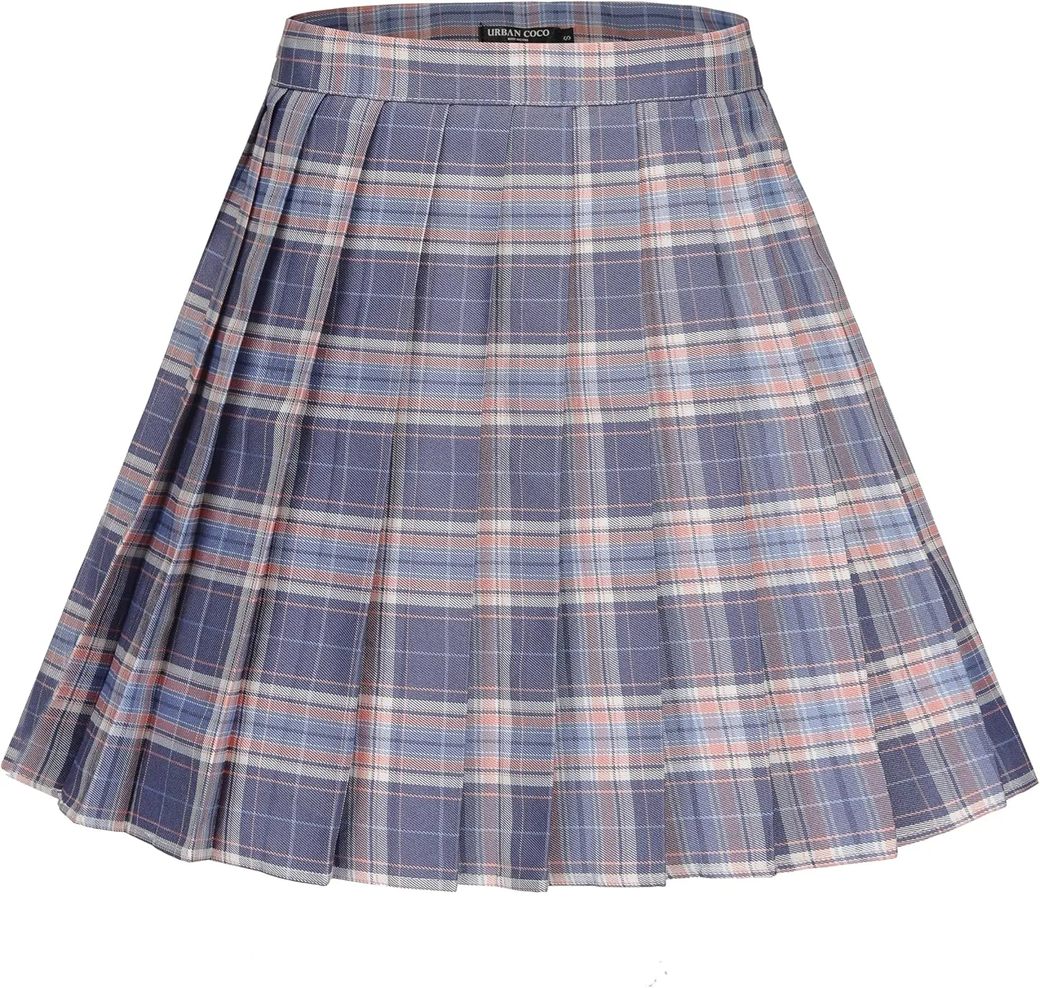 Urban CoCo Womens Uniforms Plaid Pleated Mini Skirt