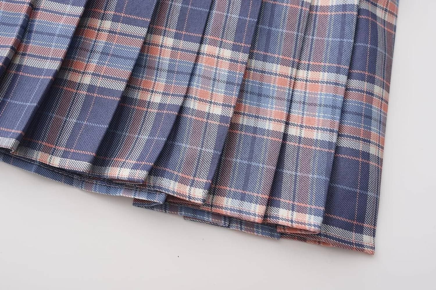 Urban CoCo Womens Uniforms Plaid Pleated Mini Skirt