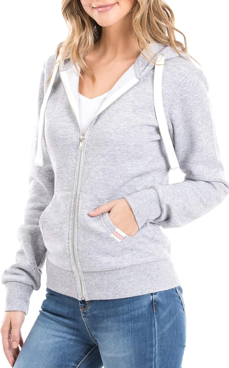 Urban Look Womens Active Long Sleeve Fleece Zip Up Hoodie with Plus Size