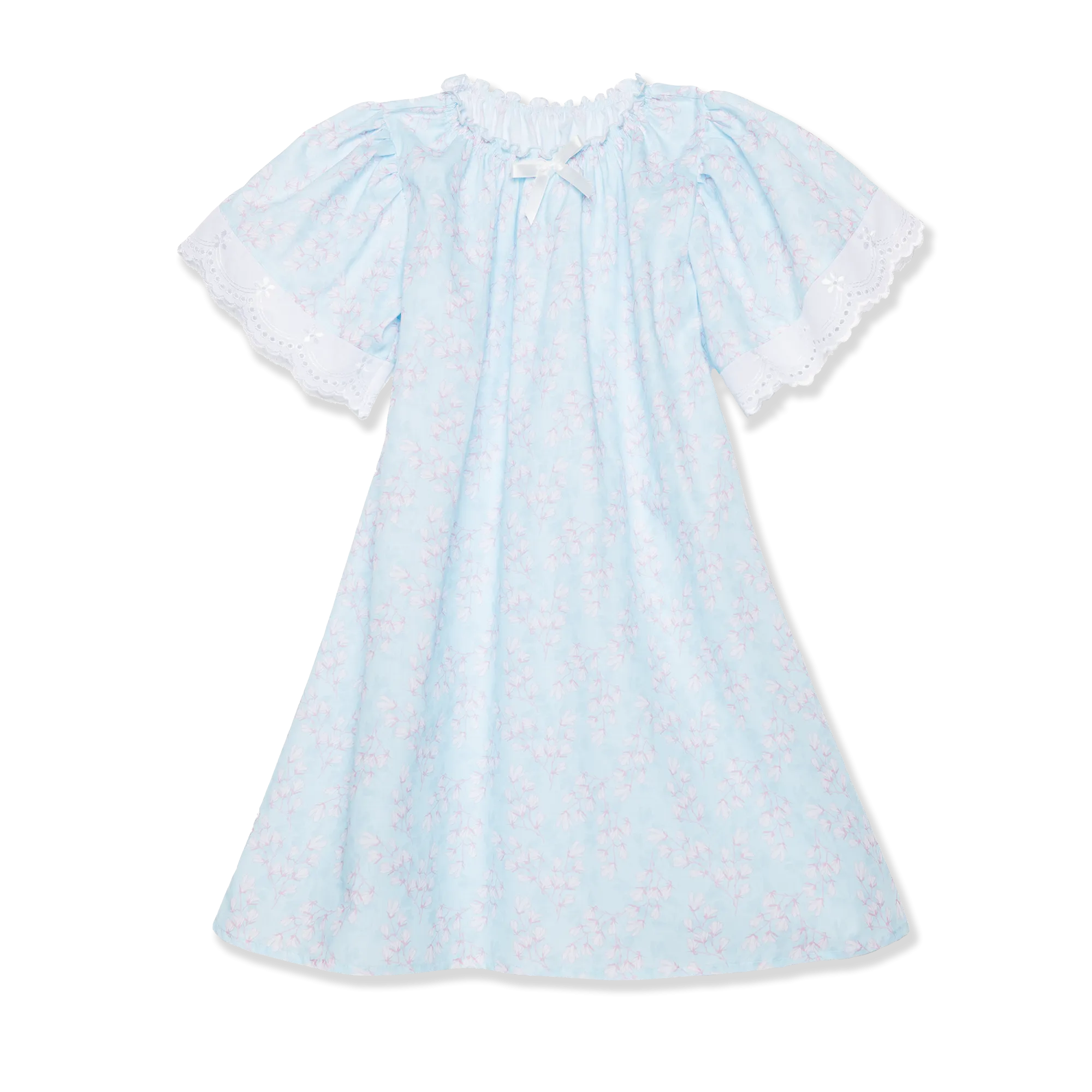 VANESSA - GIRLS COTTON NIGHTDRESS BLUE FLOWERS