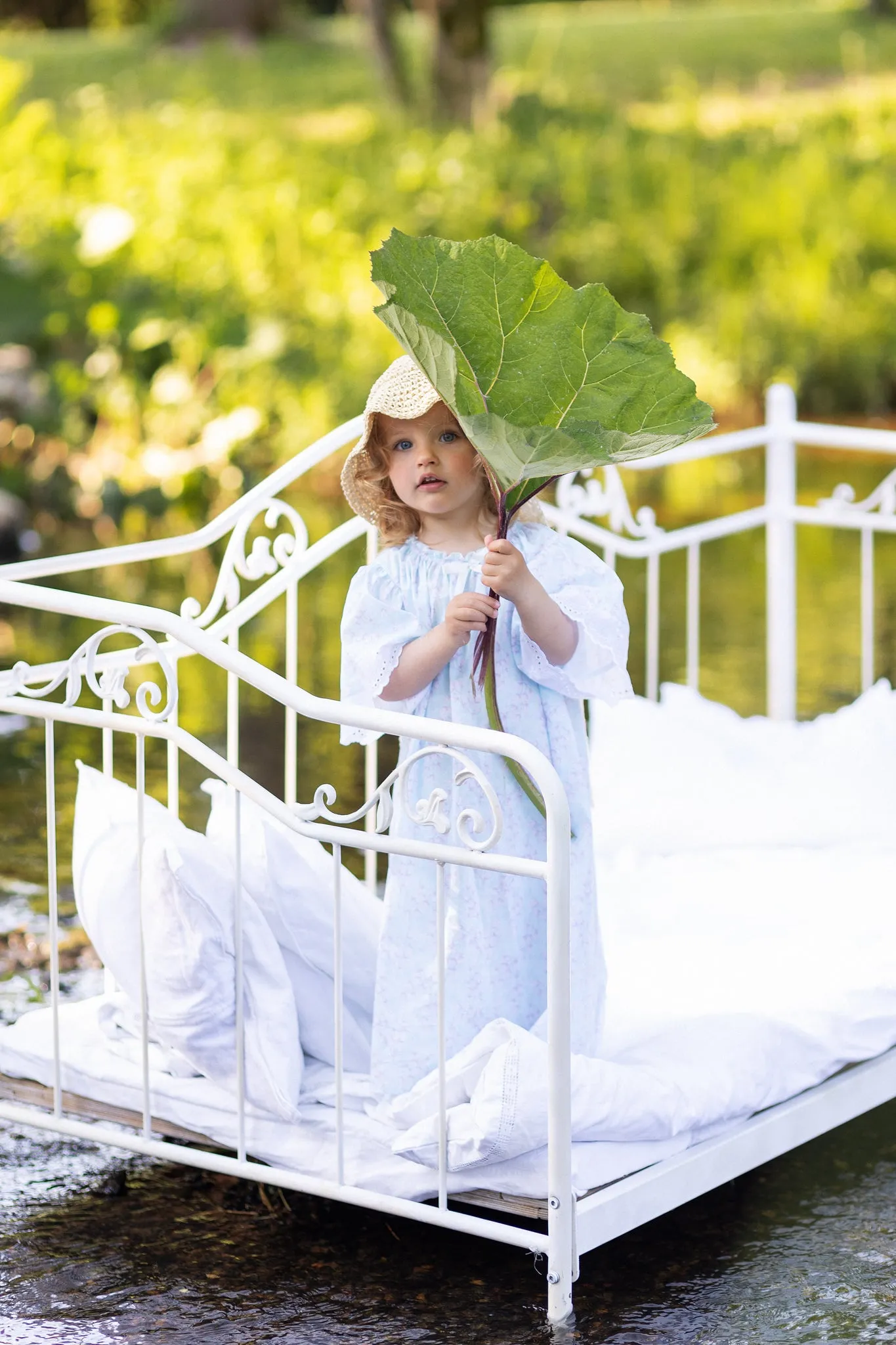 VANESSA - GIRLS COTTON NIGHTDRESS BLUE FLOWERS