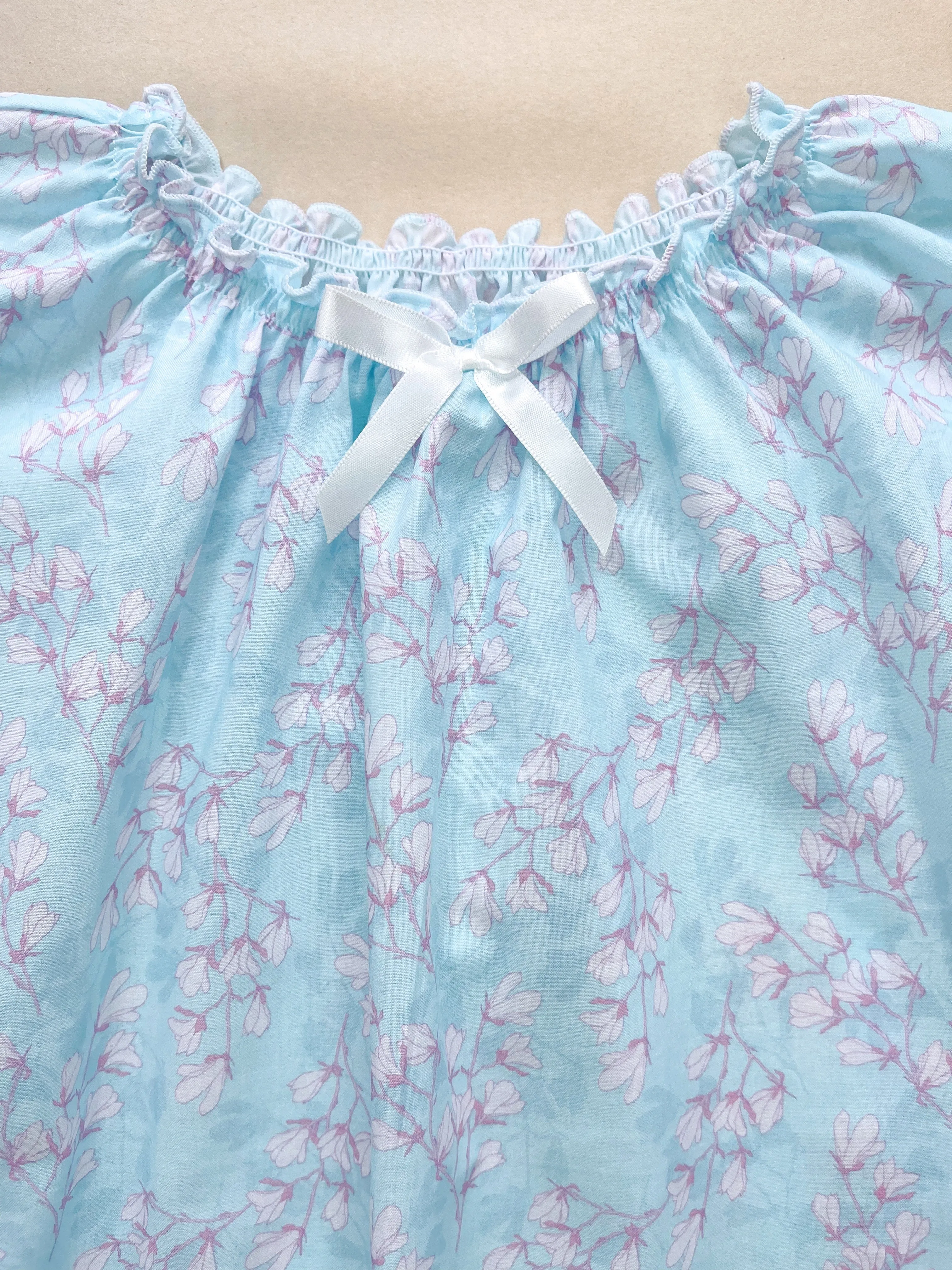 VANESSA - GIRLS COTTON NIGHTDRESS BLUE FLOWERS