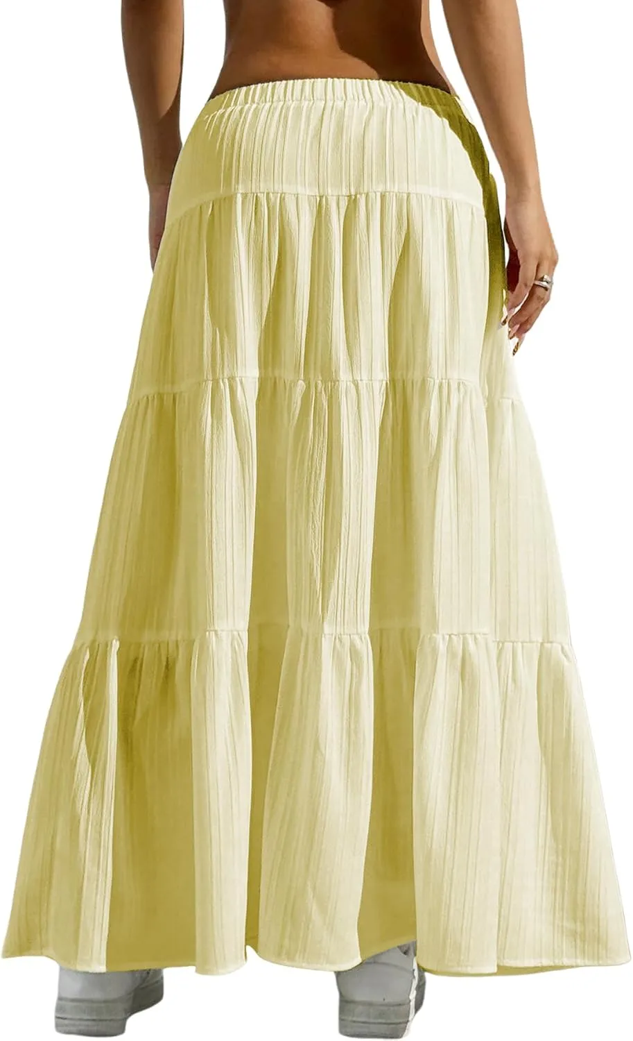 Verdusa Women's Flowy Flared Ruffle Boho Long Skirt Summer Maxi Skirt Going Out Outfits