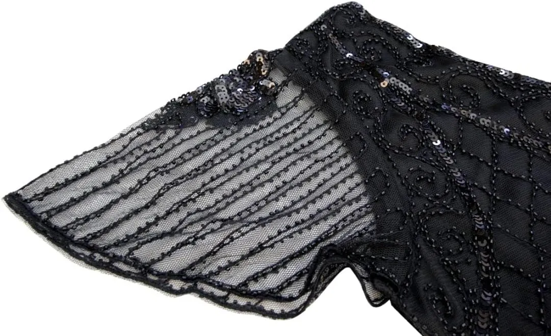 Women 1920s Gatsby Vintage Sequin Flapper Fringe Party Plus Dress with 20s Accessories Set