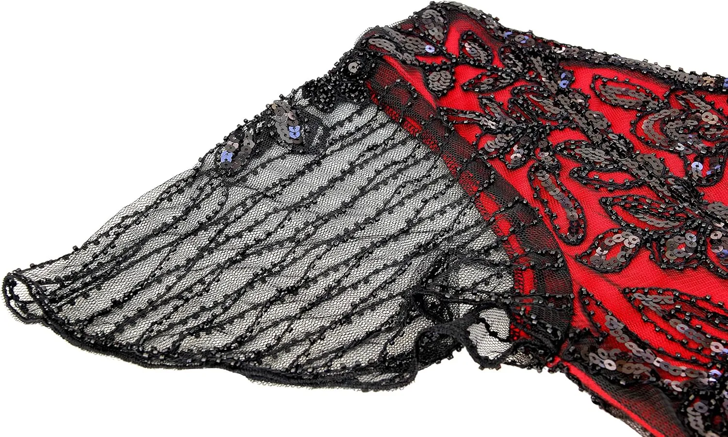 Women 1920s Gatsby Vintage Sequin Flapper Fringe Party Plus Dress with 20s Accessories Set