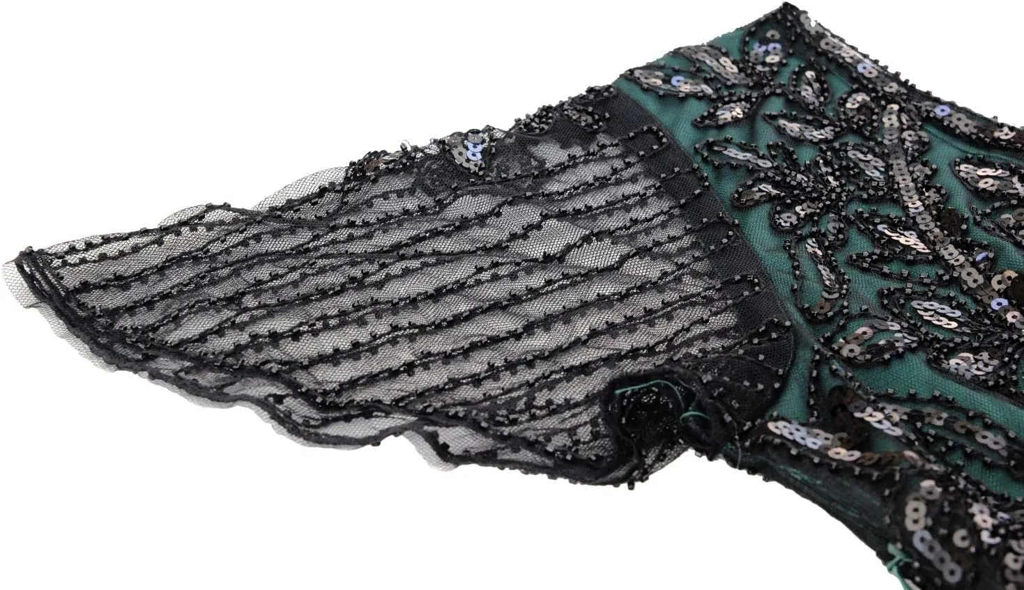 Women 1920s Gatsby Vintage Sequin Flapper Fringe Party Plus Dress with 20s Accessories Set