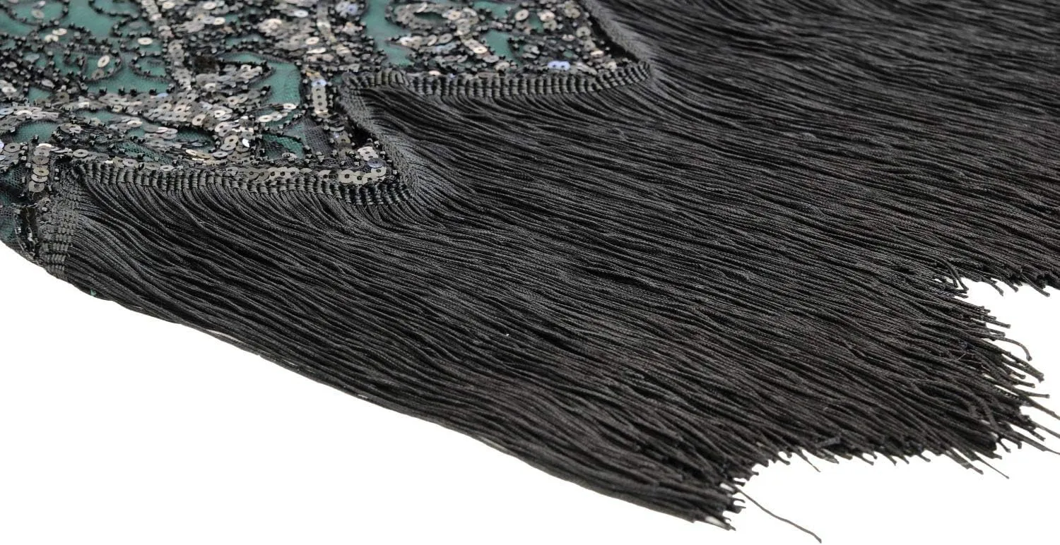 Women 1920s Gatsby Vintage Sequin Flapper Fringe Party Plus Dress with 20s Accessories Set