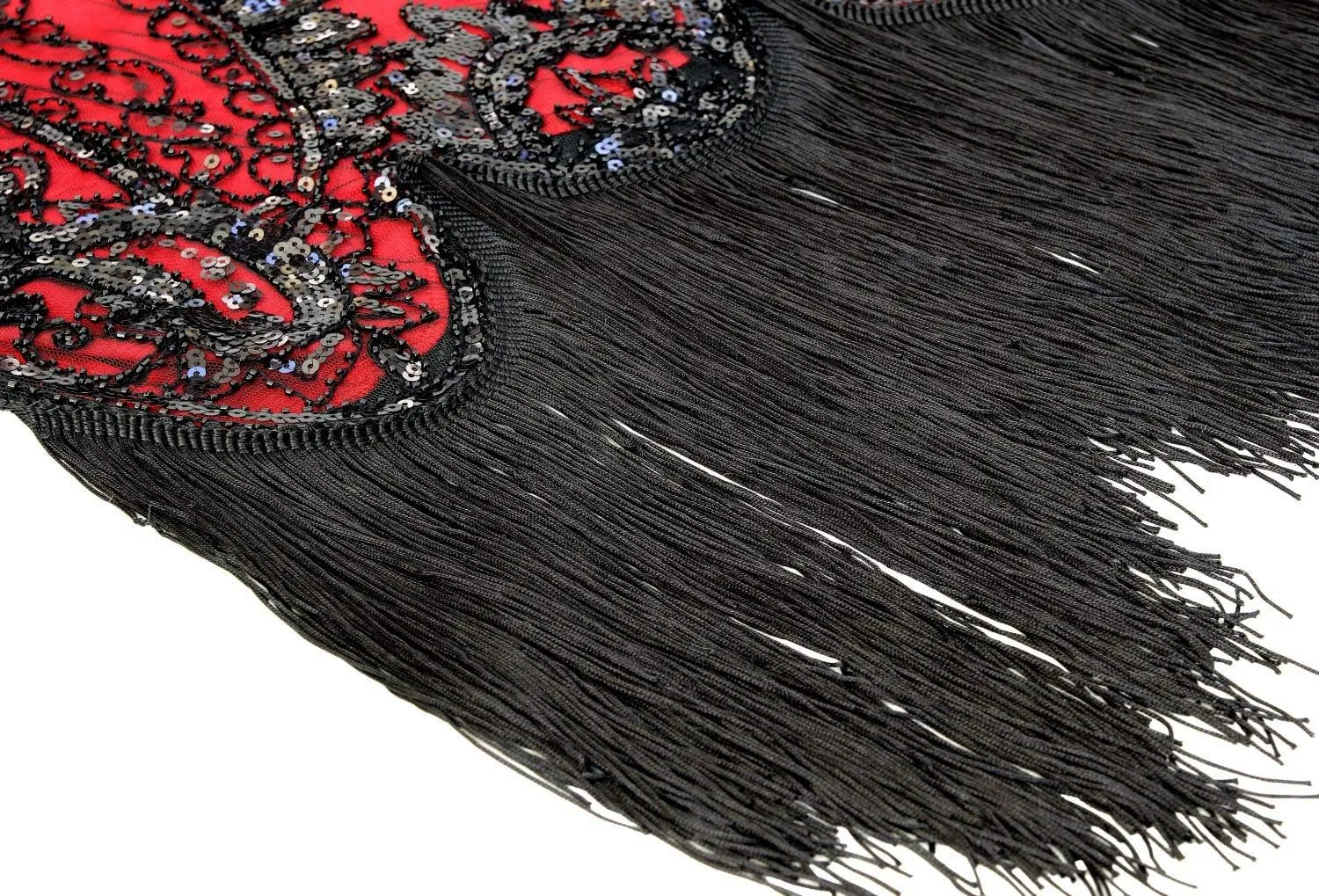 Women 1920s Gatsby Vintage Sequin Flapper Fringe Party Plus Dress with 20s Accessories Set