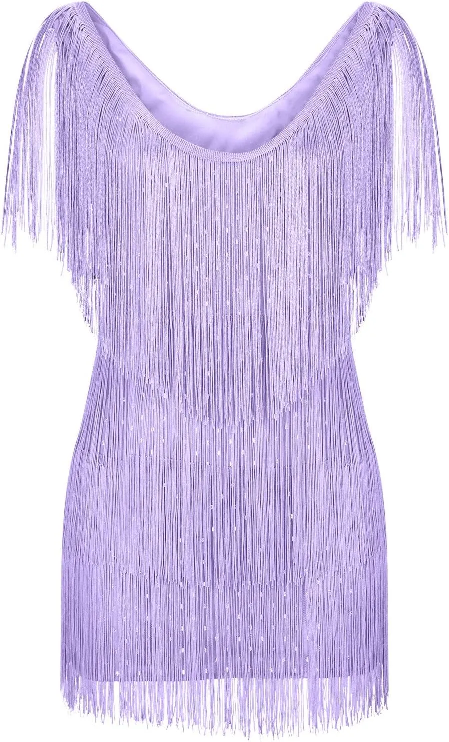 Womens Fringe Dress Spaghetti Strap Sleeveless Tassel Sling Dress Sexy V Neck Backless Cocktail Party Mini Dress