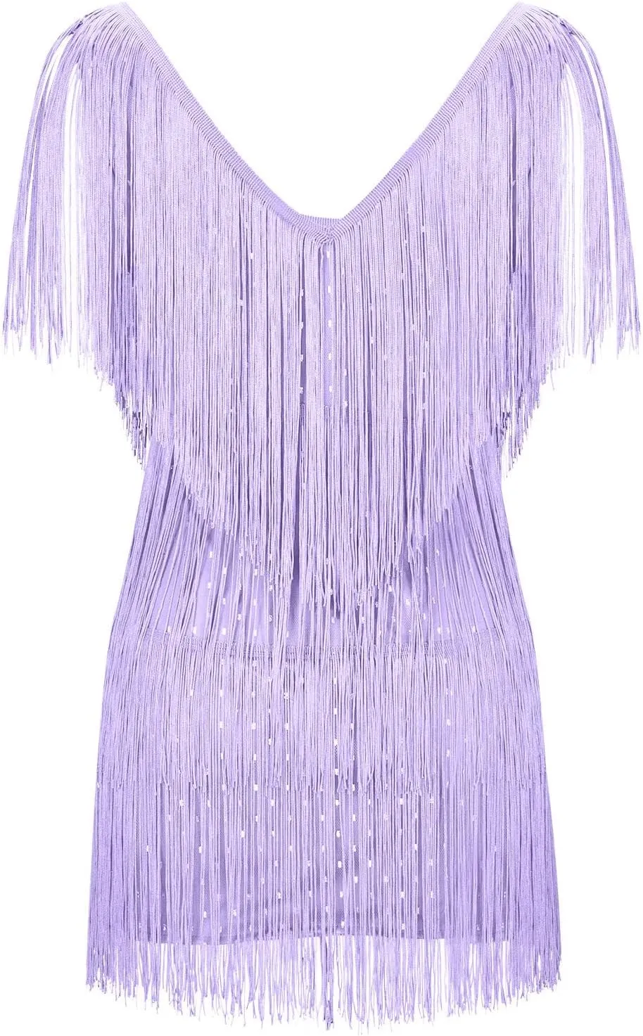 Womens Fringe Dress Spaghetti Strap Sleeveless Tassel Sling Dress Sexy V Neck Backless Cocktail Party Mini Dress