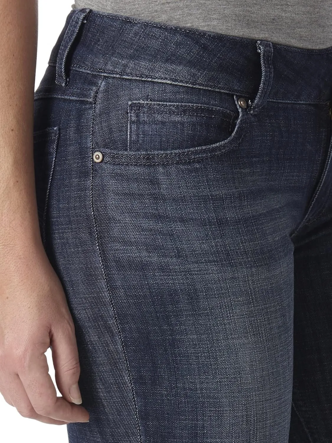 Wrangler Women's Western Mid Rise Stretch Straight Leg Jean
